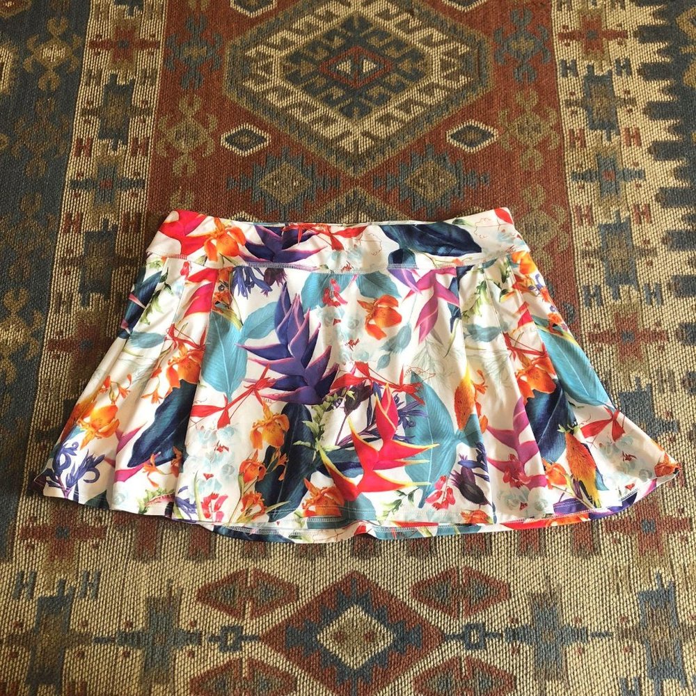 Athleta Floral White tennis Skort XL